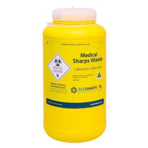 Sharps Container - Standard Non-spill 5 litre with screw top lid