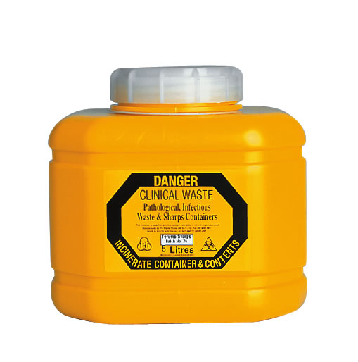 Sharps Container 5.0 litre Non-spill screw top lid